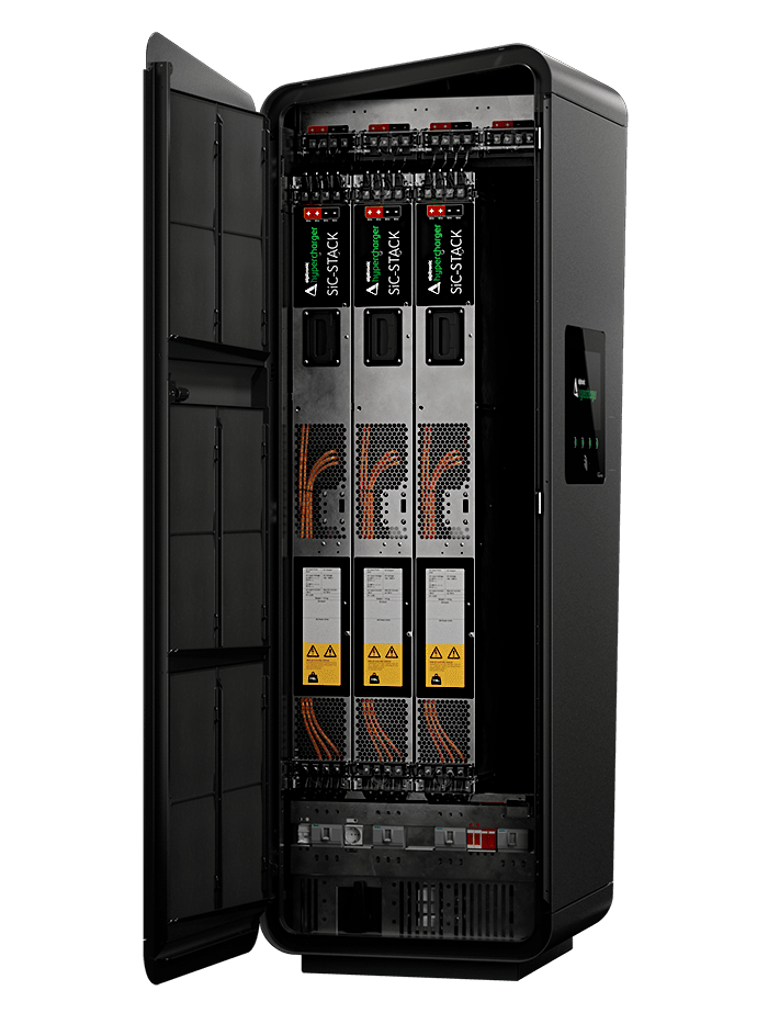 Alpitronic Hypercharger HYC400-3 mit 300kW 2x 3,5m Ladekabel und Sockel bei Spreewatt-3