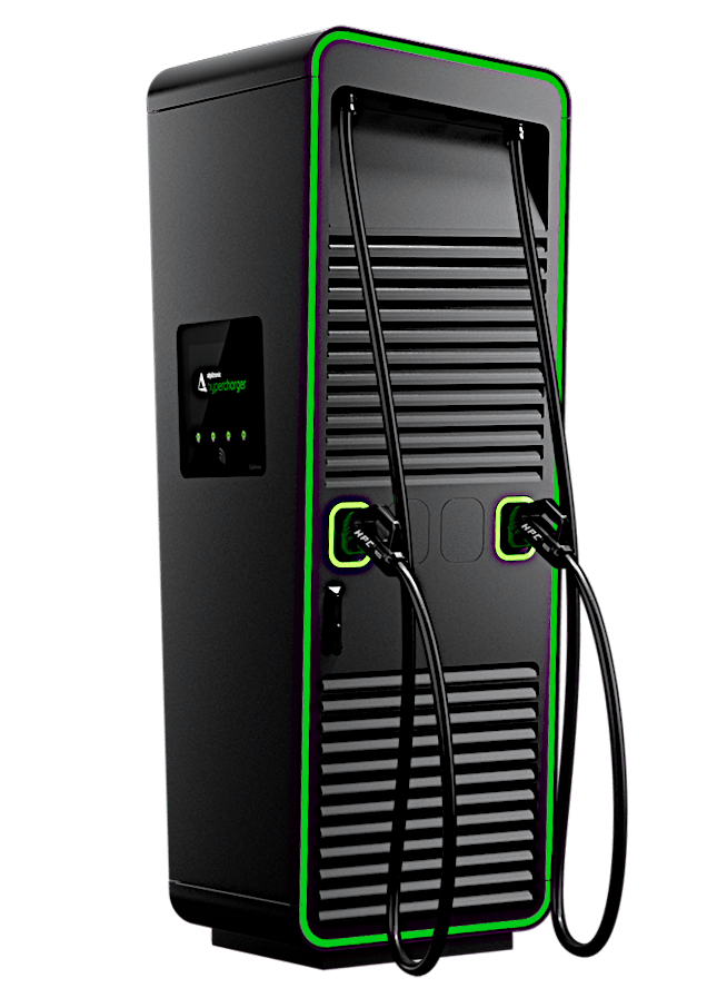 Alpitronic Hypercharger HYC400-2 mit 200kW 2x 3,5m Ladekabel und Sockel bei Spreewatt-1